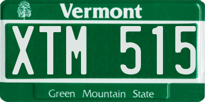 VT license plate XTM515