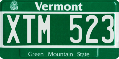 VT license plate XTM523