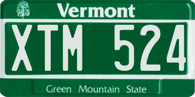 VT license plate XTM524
