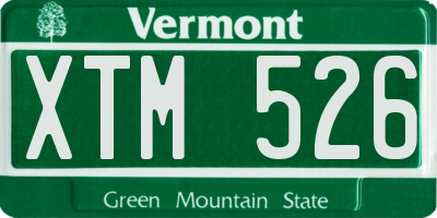 VT license plate XTM526