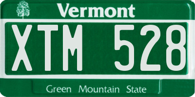 VT license plate XTM528