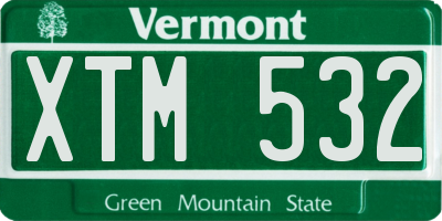 VT license plate XTM532