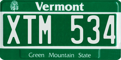 VT license plate XTM534