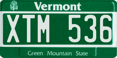 VT license plate XTM536