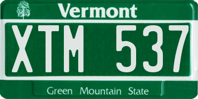 VT license plate XTM537