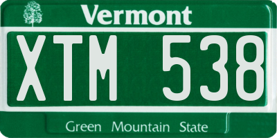 VT license plate XTM538
