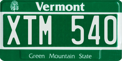 VT license plate XTM540