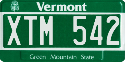 VT license plate XTM542