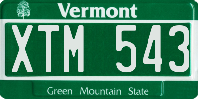 VT license plate XTM543