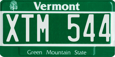 VT license plate XTM544