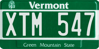 VT license plate XTM547
