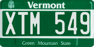VT license plate XTM549