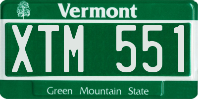 VT license plate XTM551