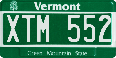 VT license plate XTM552