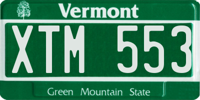 VT license plate XTM553