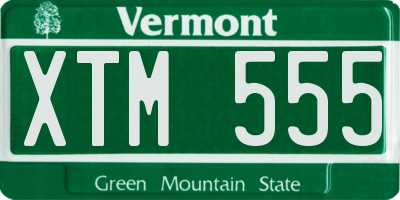 VT license plate XTM555