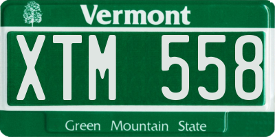 VT license plate XTM558
