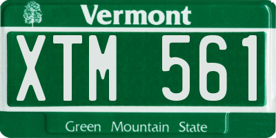 VT license plate XTM561