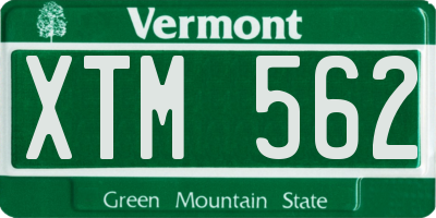 VT license plate XTM562