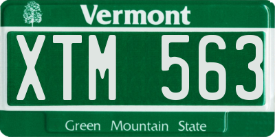 VT license plate XTM563