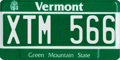 VT license plate XTM566