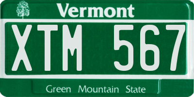 VT license plate XTM567