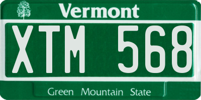VT license plate XTM568