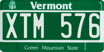 VT license plate XTM576