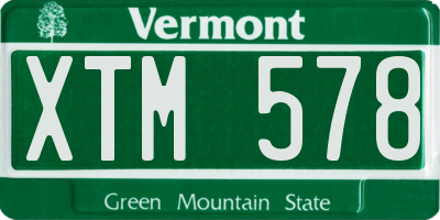VT license plate XTM578