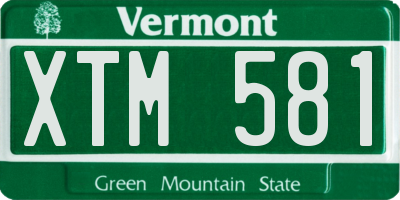 VT license plate XTM581