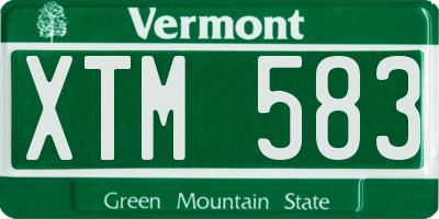 VT license plate XTM583