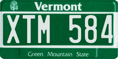 VT license plate XTM584