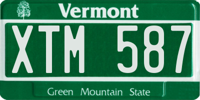 VT license plate XTM587