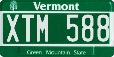 VT license plate XTM588