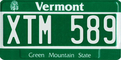 VT license plate XTM589