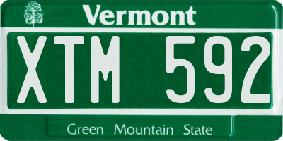 VT license plate XTM592