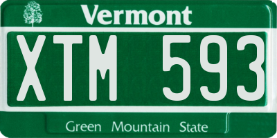 VT license plate XTM593