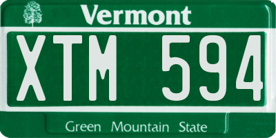VT license plate XTM594