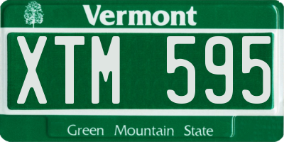 VT license plate XTM595