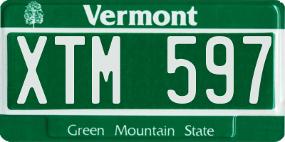 VT license plate XTM597