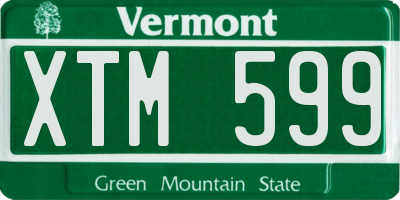 VT license plate XTM599