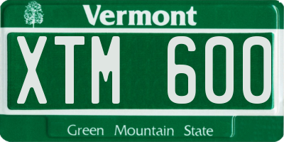 VT license plate XTM600