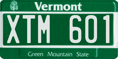 VT license plate XTM601