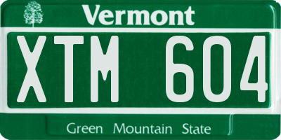 VT license plate XTM604