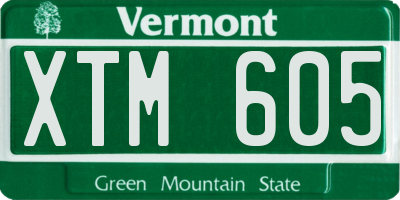 VT license plate XTM605
