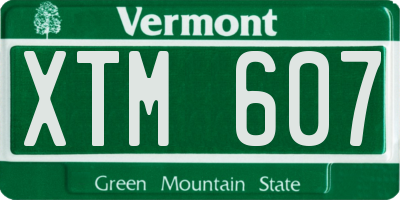 VT license plate XTM607