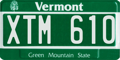 VT license plate XTM610