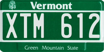 VT license plate XTM612