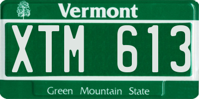 VT license plate XTM613