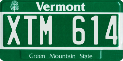 VT license plate XTM614